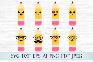 Back to School Emoji Pencils SVG for Custom Crafts