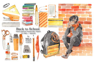 Back to School Watercolor Clip Art for Creatives