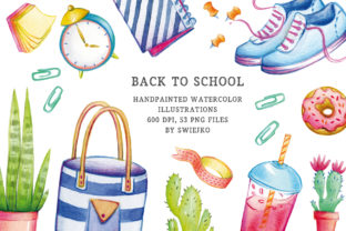 Hand-Painted Watercolor Back to School Illustration Set