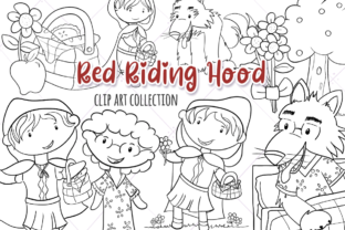Little Red Riding Hood Black and White: A Versatile Clipart Resource for Educators and Creators